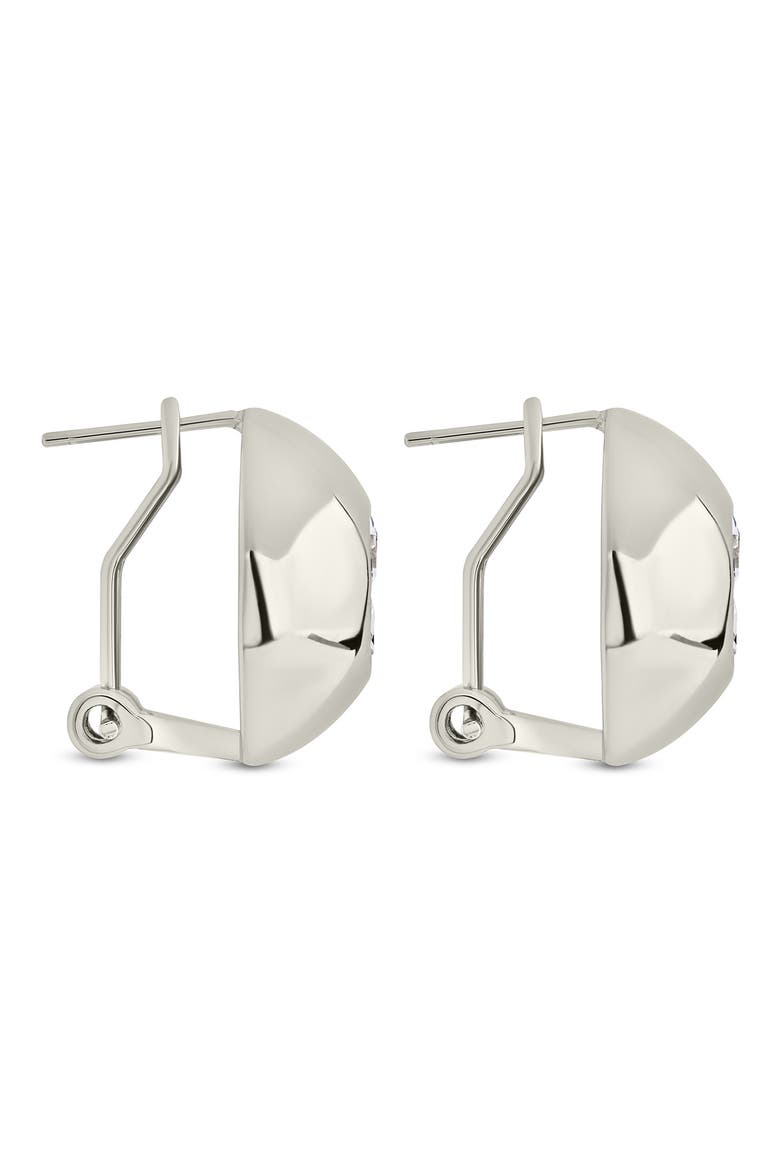 Zora Cubic Zirconia Dome Stud Earrings, Alternate, color, SILVER