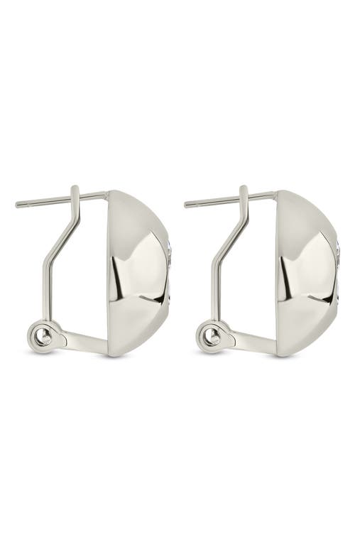 Sterling Forever Zora Cubic Zirconia Dome Stud Earrings In Silver