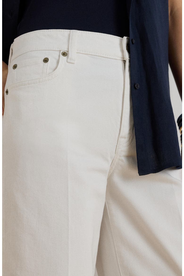 High Waist Crop Wide Leg Jeans, Alternate, color, WHITE WASH