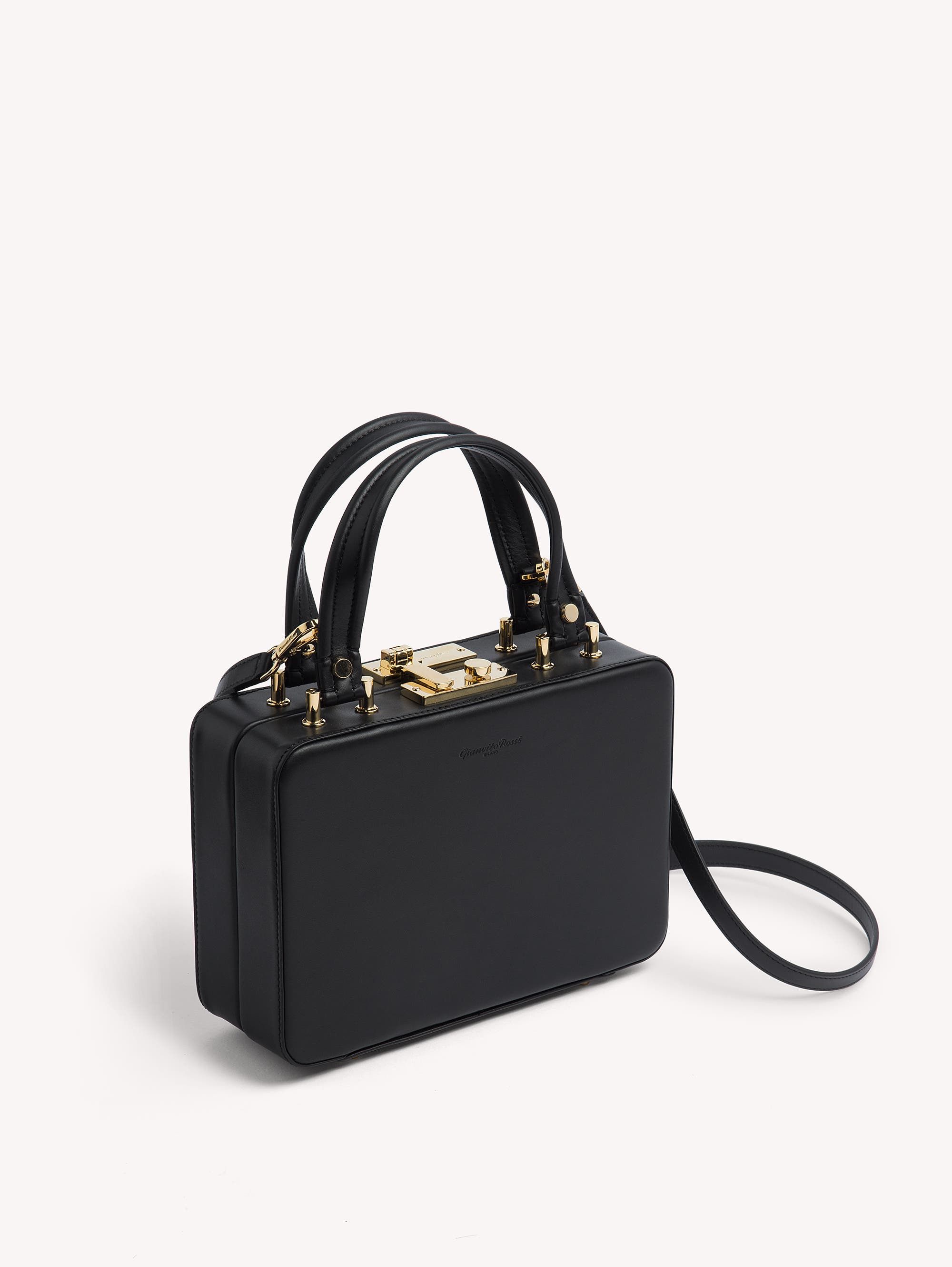 Gianvito Rossi Valì Top Handle bag, Alternate, color, Black Leather