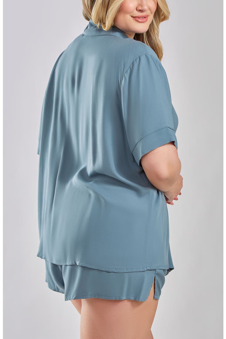 Organic Cotton and Tencel Notched Collar Pajama Set, Alternate, color, Blue