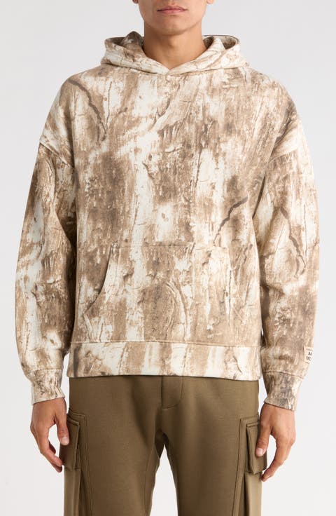 Print Cotton Blend Hoodie