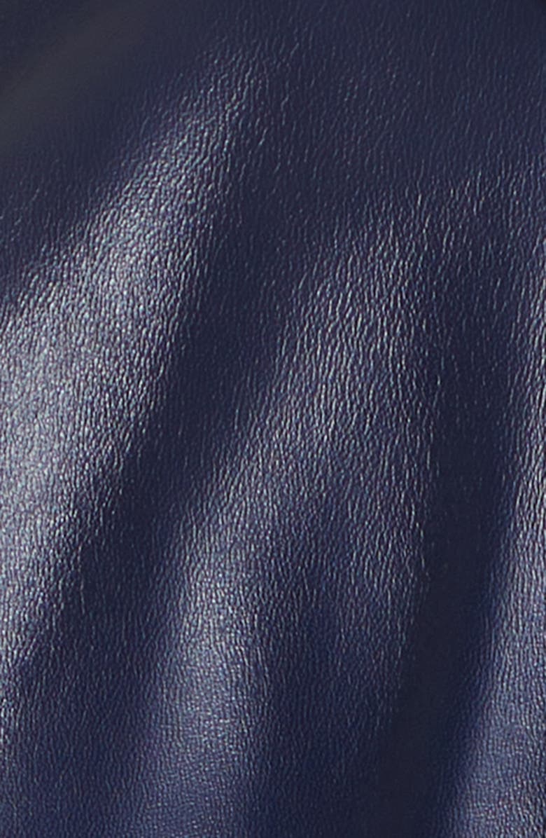 Balenciaga 3B Leather Polo Hoodie, Alternate, color, 4100 Dark Navy