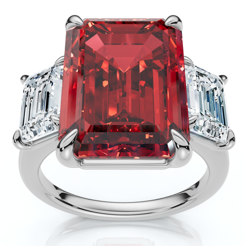 13Ct Ruby & Diamond Ring Lab Grown