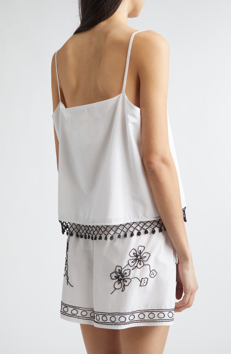 Bode Beaded Rosebloom Tank, Alternate, color, White