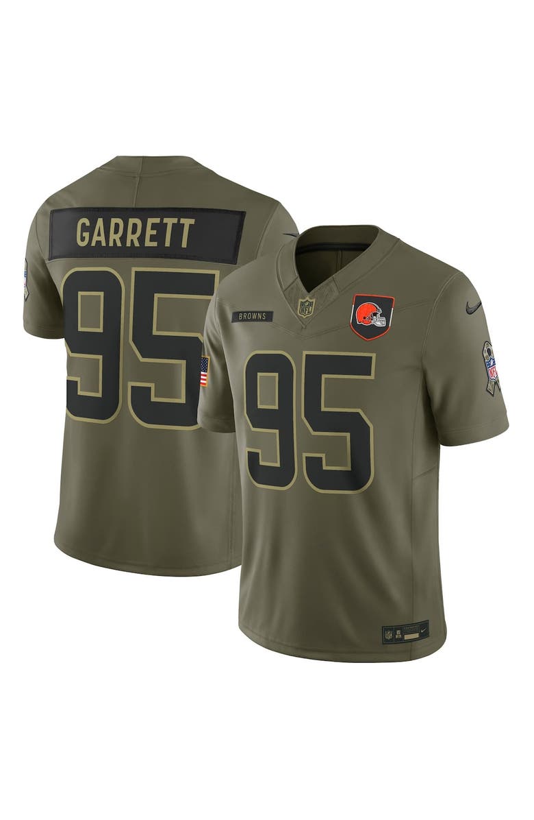 Nike Men's Nike Myles Garrett Olive Cleveland Browns 2025 Salute to Service Limited Jersey, Main, color, Olive