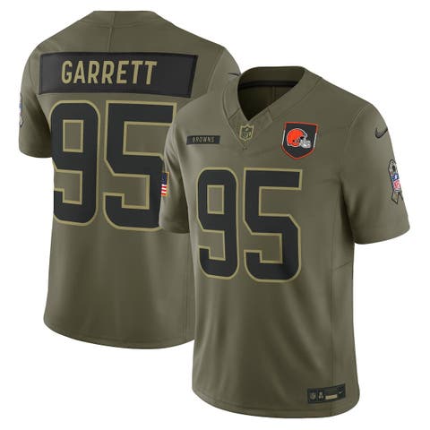 Men's Nike Myles Garrett Olive Cleveland Browns 2025 Salute to Service Limited Jersey