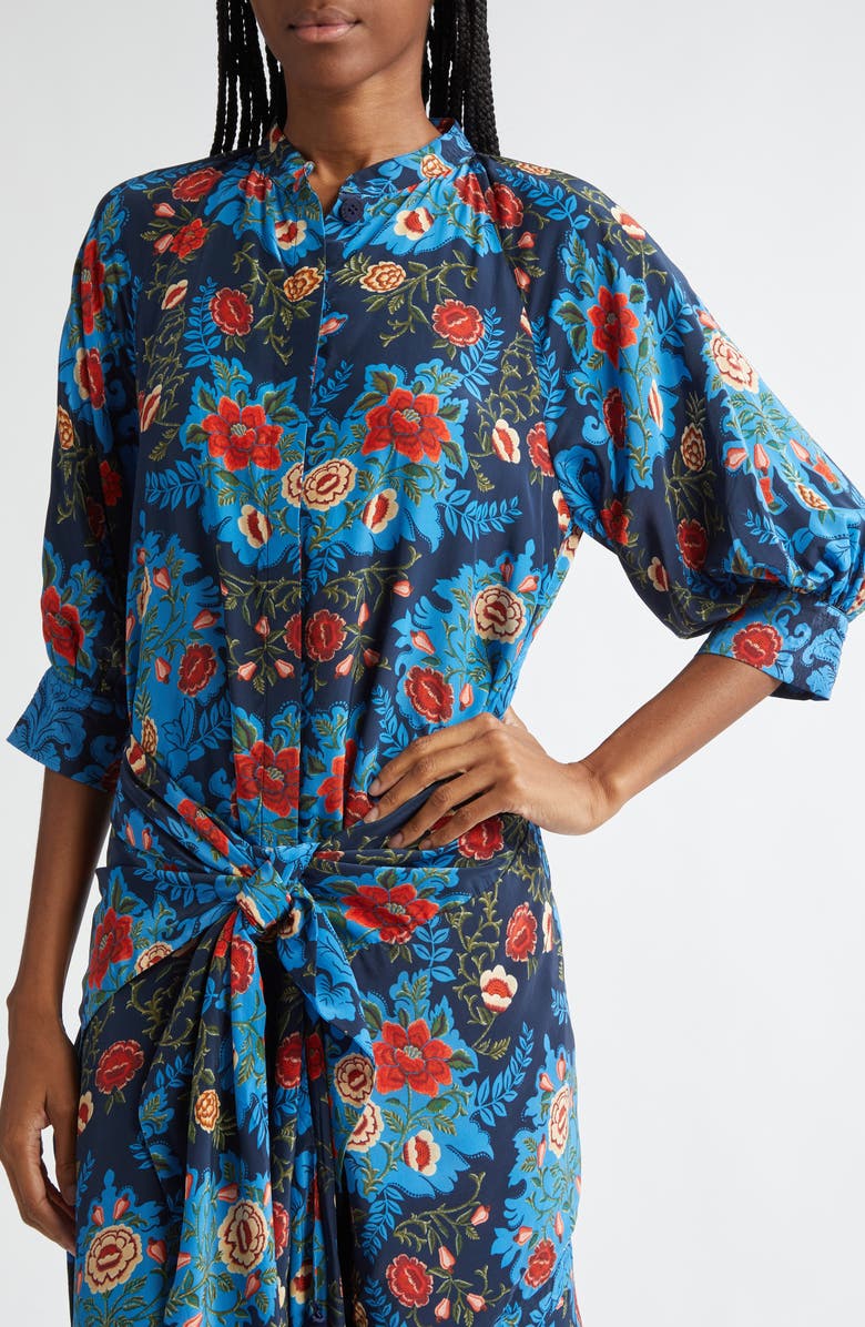 FARM Rio Arabesque Floral Print Long Sleeve Midi Dress, Alternate, color,