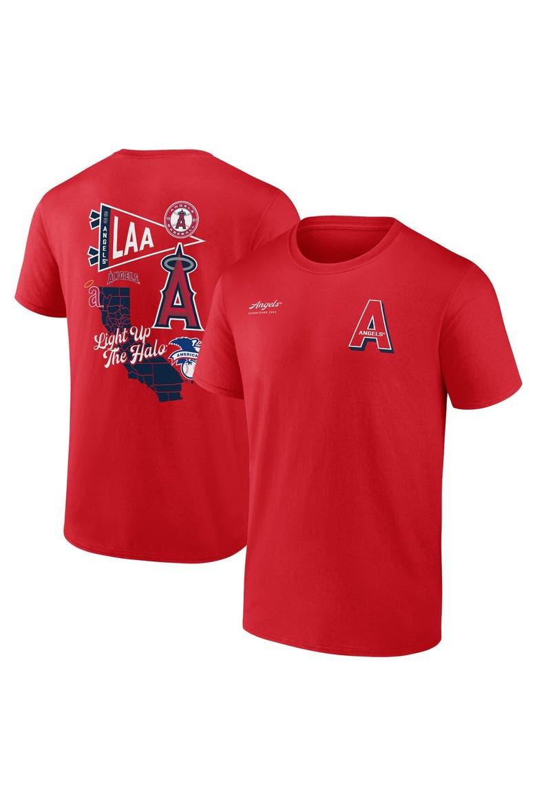 Men's Fanatics Red Los Angeles Angels Split Zone T-Shirt, Main, color, Red