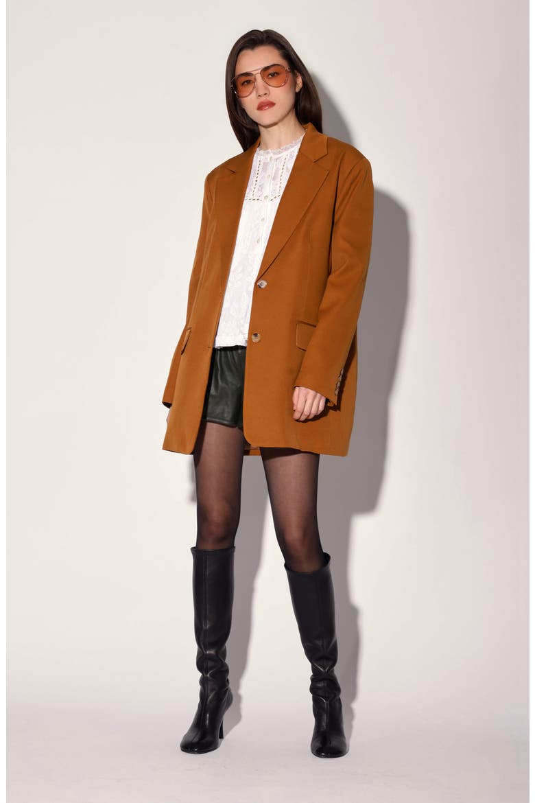 Kira Notch Lapel Oversized Blazer, Alternate, color, CAMEL