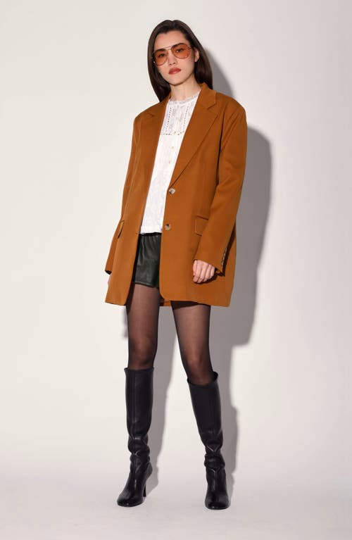 Walter Baker Kira Notch Lapel Oversized Blazer In Brown