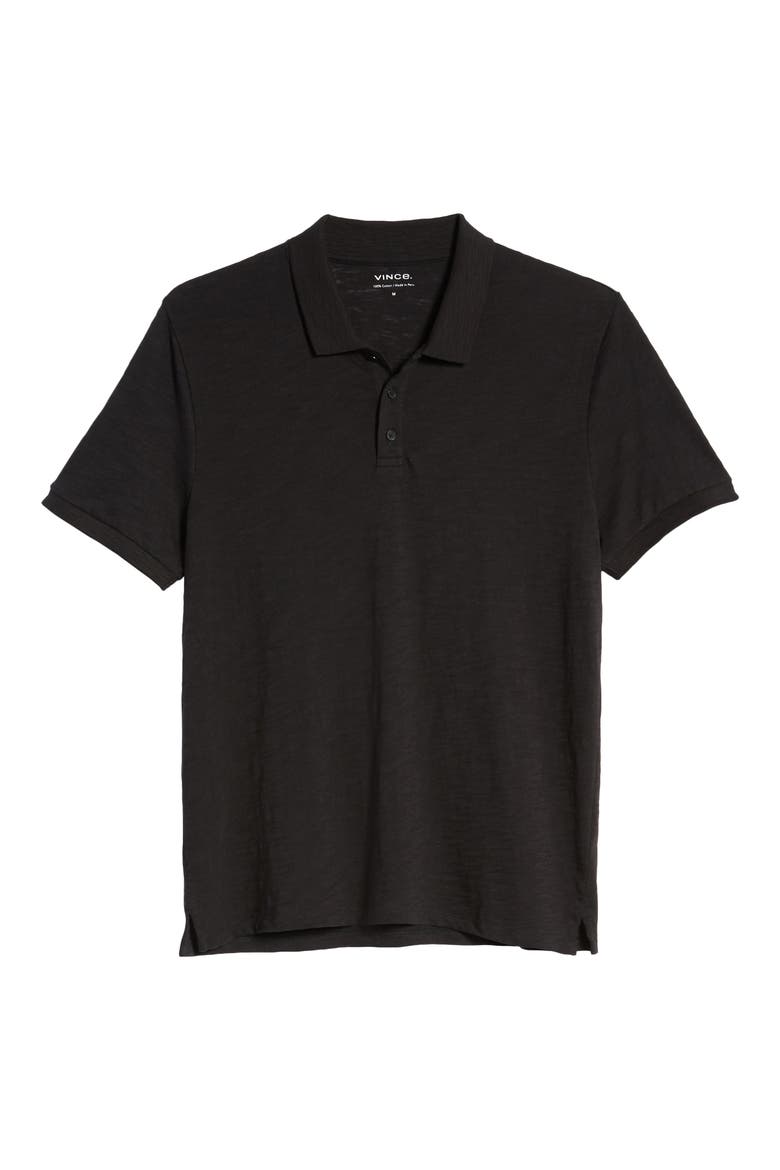 Regular Fit Slub Jersey Polo, Alternate, color, BLACK