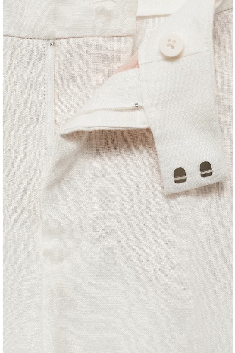 Straight Leg Linen Pants, Alternate, color, WHITE