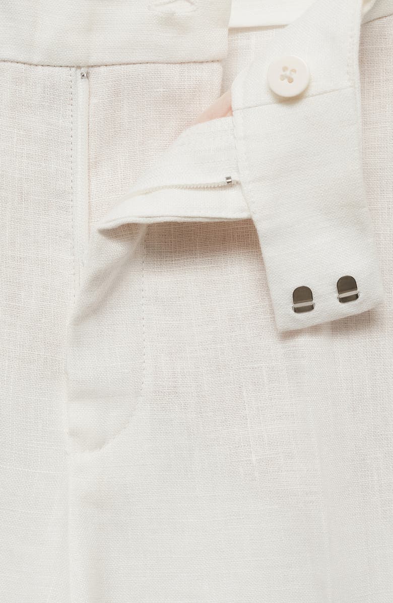 MANGO Straight Leg Linen Pants, Alternate, color, 