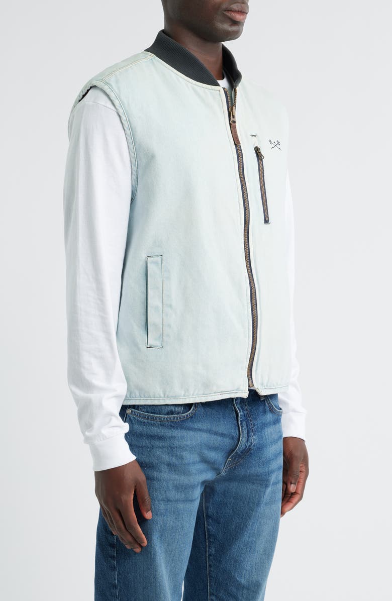 DARK SEAS Seamus Canvas Zip-Up Vest, Alternate, color, Bleach Wash