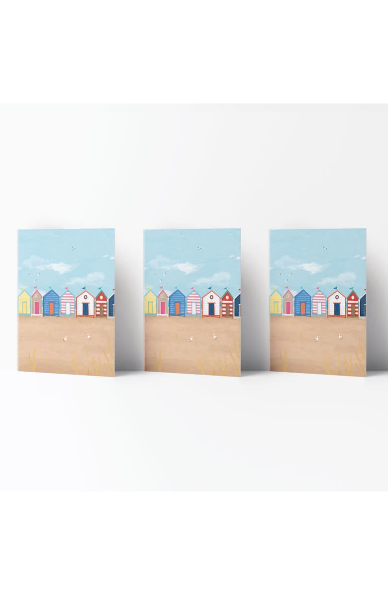 Ramus & Co Everyday Greeting Card Pack (3ct) "Beach Huts", Main, color, Multi-Pack