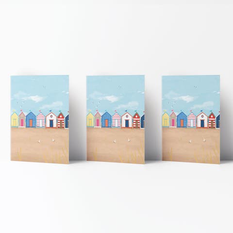 Everyday Greeting Card Pack (3ct) "Beach Huts"
