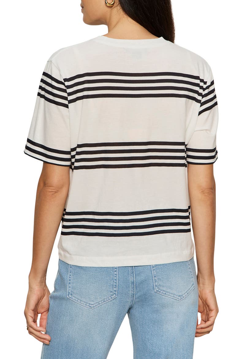 Tuck It Under Stripe Cotton T-Shirt, Alternate, color, CHALK WHITE/ BLACK STRIPE