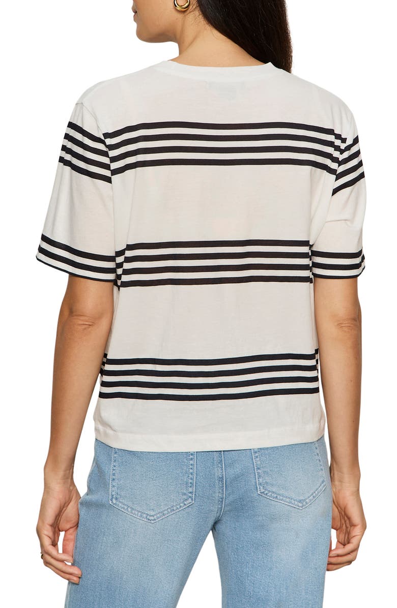 Sanctuary Tuck It Under Stripe Cotton T-Shirt, Alternate, color, Chalk White/ Black Stripe