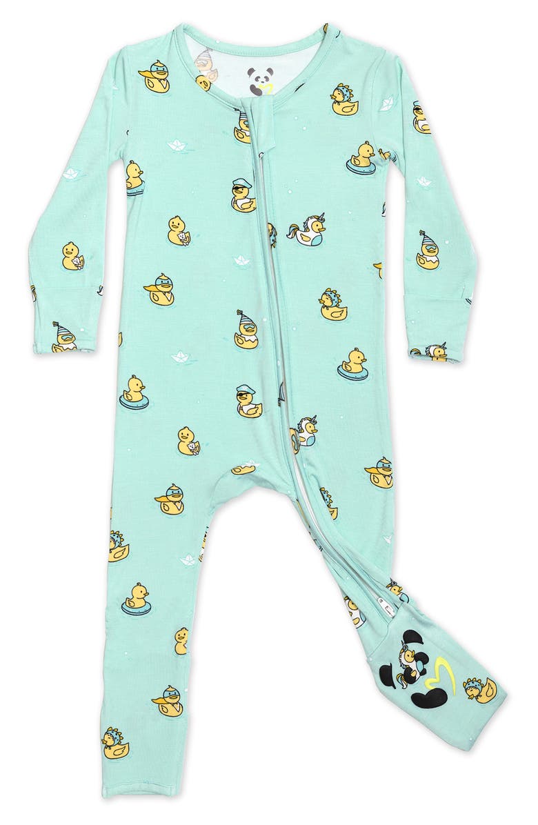 Bellabu Bear Rubber Ducky Convertible Footie Pajamas, Main, color, 