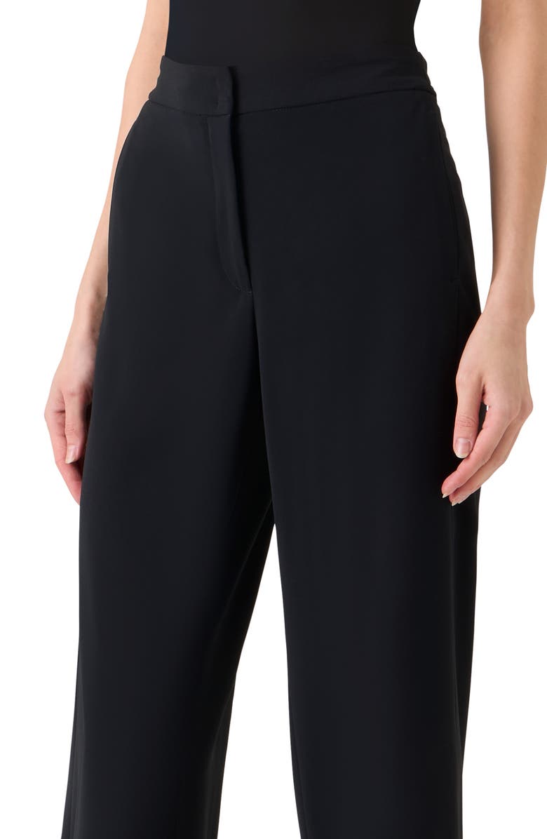 Akris punto Marlon Laser Cut Crepe Crop Wide Leg Pants, Alternate, color, Black