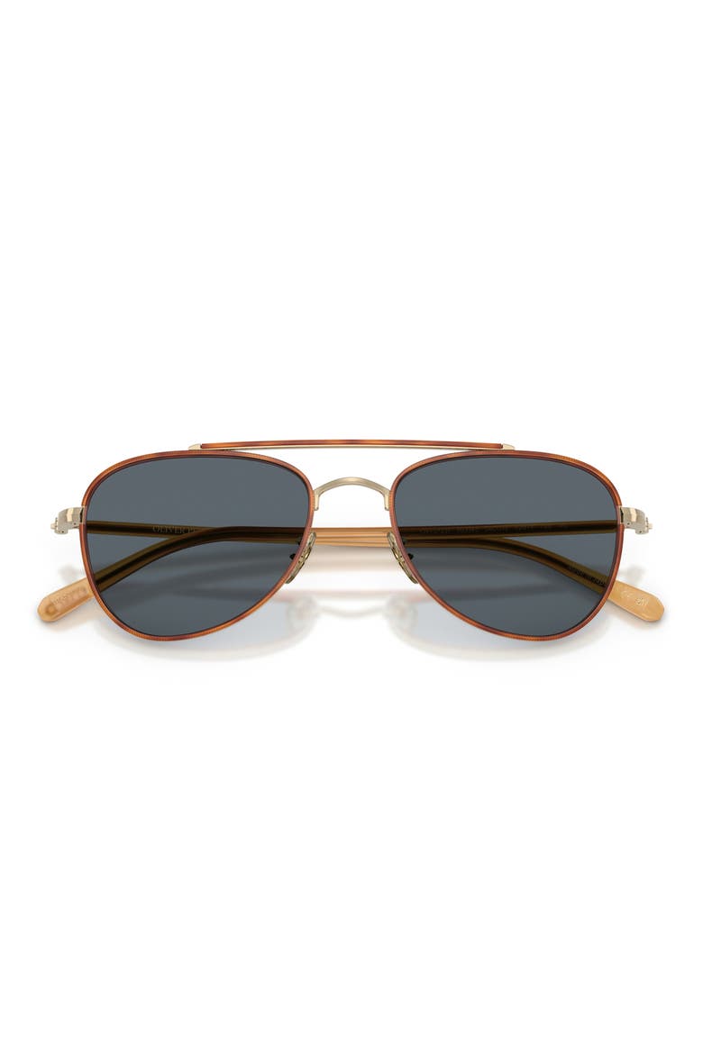 52mm Sacoye Pilot Sunglasses, Alternate, color, GOLD/ AMBER / BLUE