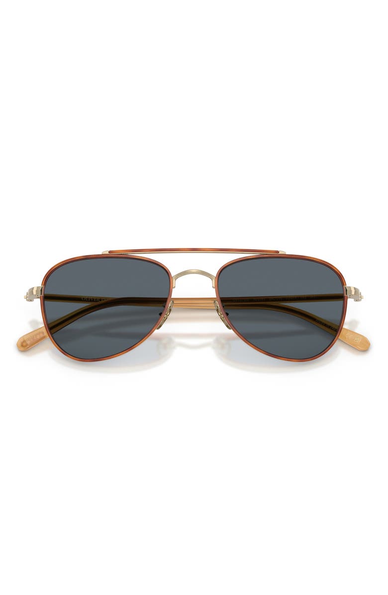 Oliver Peoples 52mm Sacoye Pilot Sunglasses, Alternate, color, Gold/ Amber / Blue