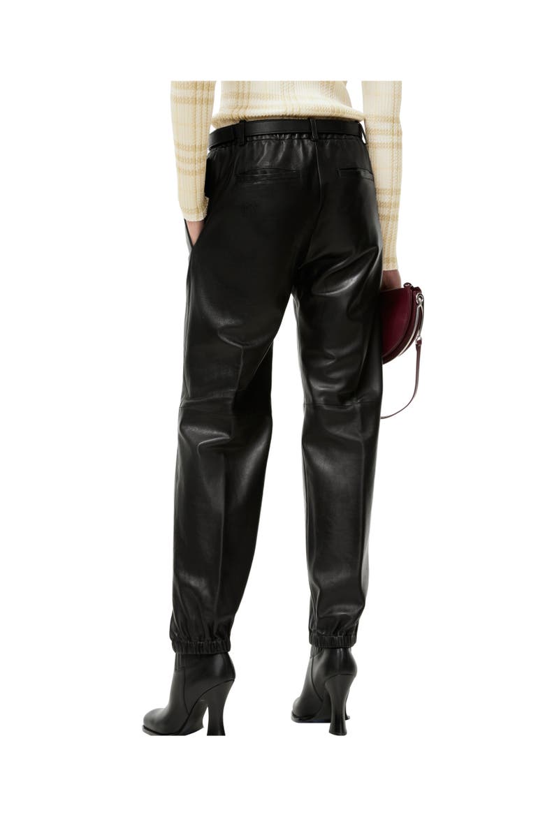 Leather Jogging Pants, Alternate, color, Black