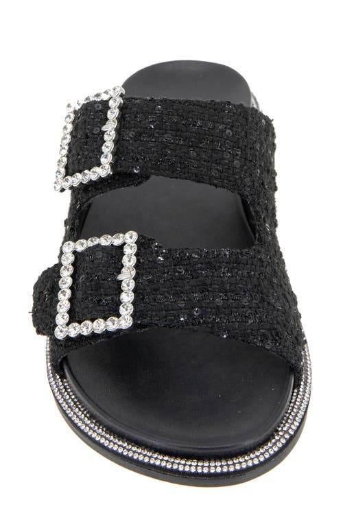 Reaction Kenneth Cole Sydney Embellished Slide Sandal In Black Boucle