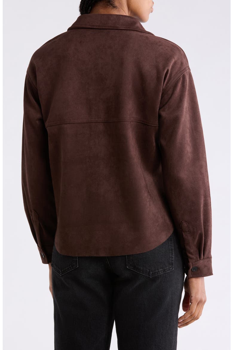 Faux Suede Shirtjacket, Alternate, color, JAVA