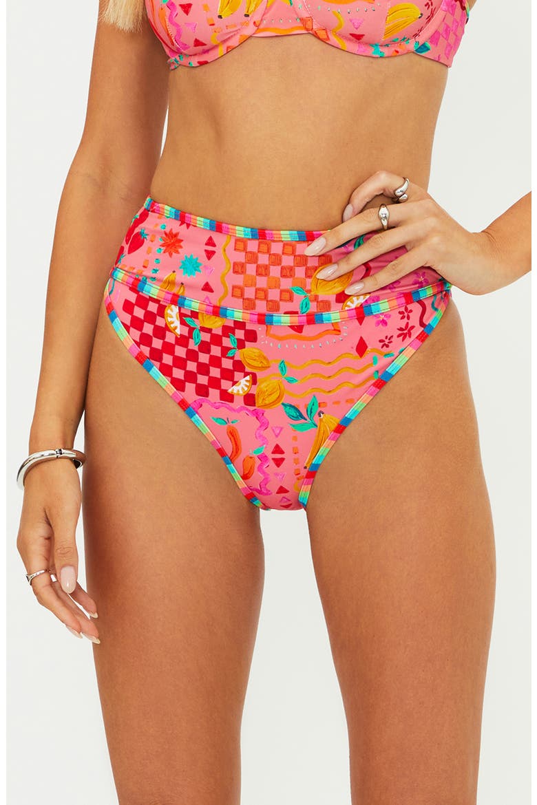 Carlotta High Waist Bikini Bottoms, Main, color, PASSION FRUIT