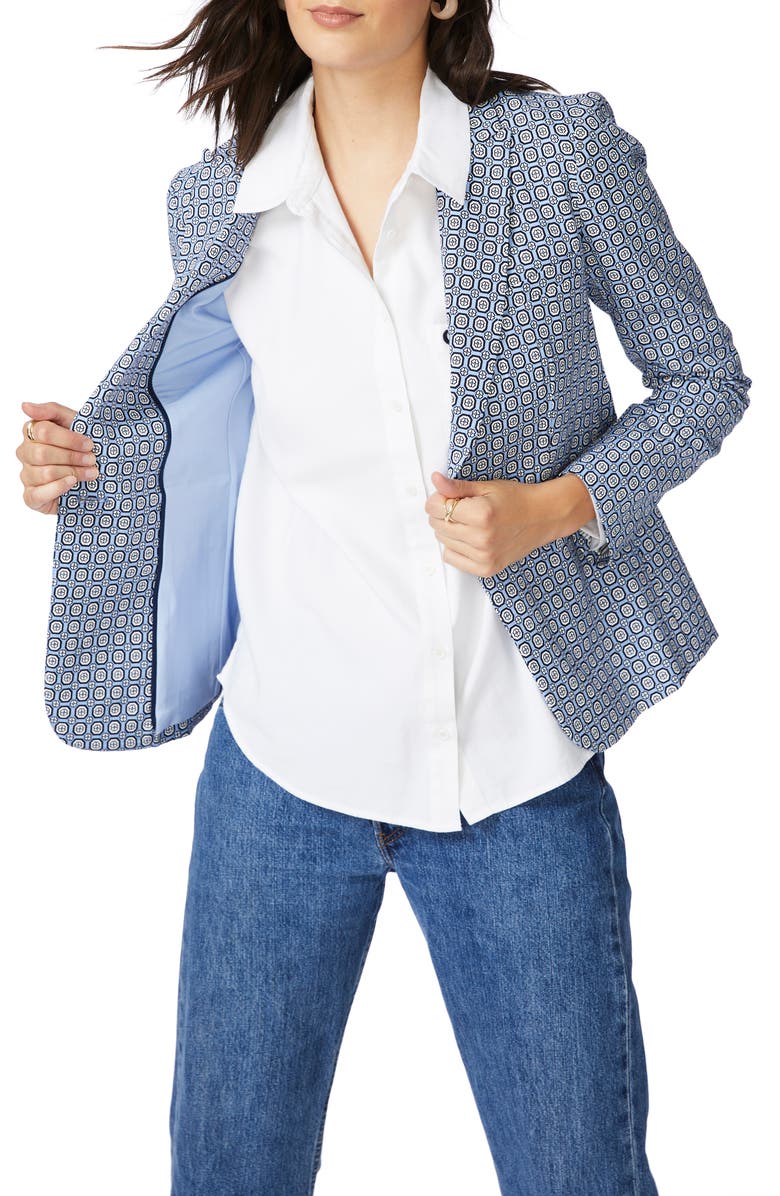 Court & Rowe Tile Floral One-Button Blazer, Alternate, color, 