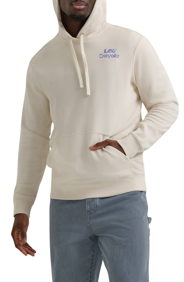 Lee x Crayola Cotton Blend Hoodie, Main, color, Ecru