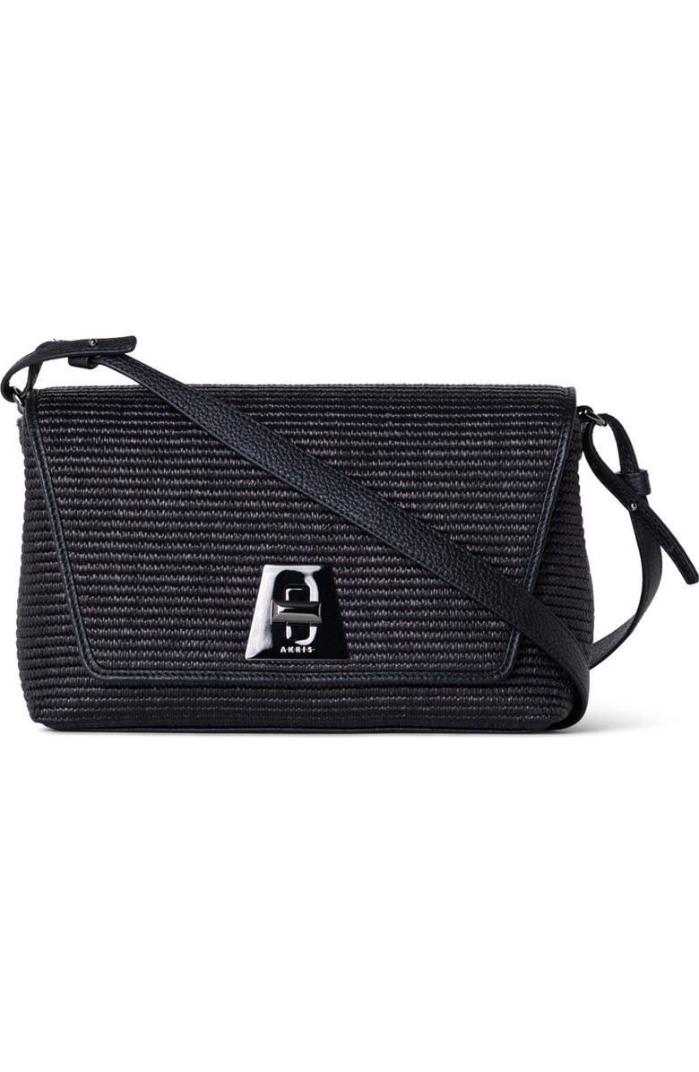 Akris Small Anouk Woven Raffia Crossbody Bag, Main, color,