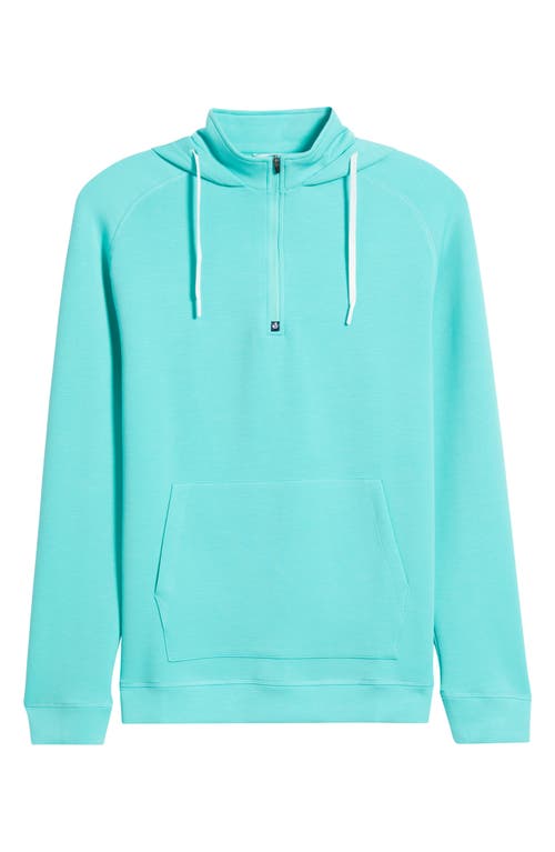 Swannies Jonathan Hooded Quarter Zip Performance Pullover In Blue