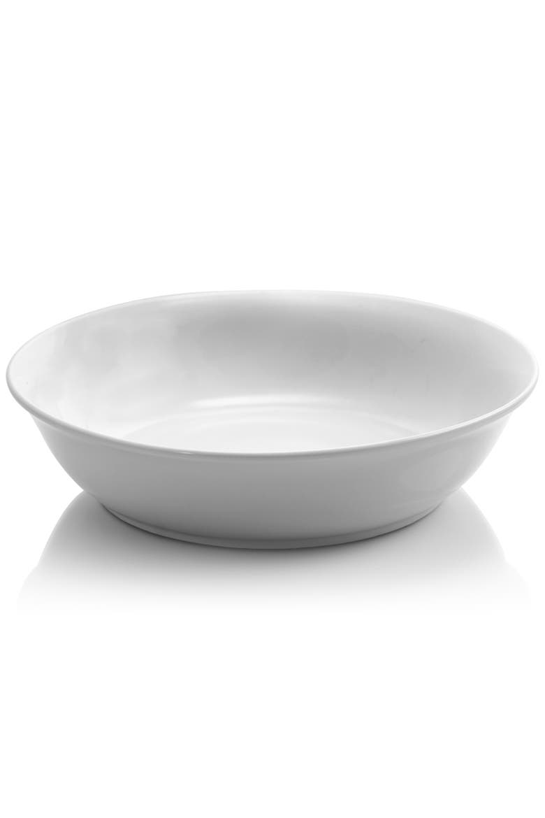 Wide 8.75 in. Stoneware Dinner and Serving Bowls, Alternate, color, White