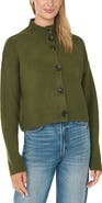 CeCe Roll Edge Mock Neck Cardigan
