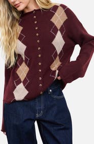 Blu Pepper Argyle Cardigan