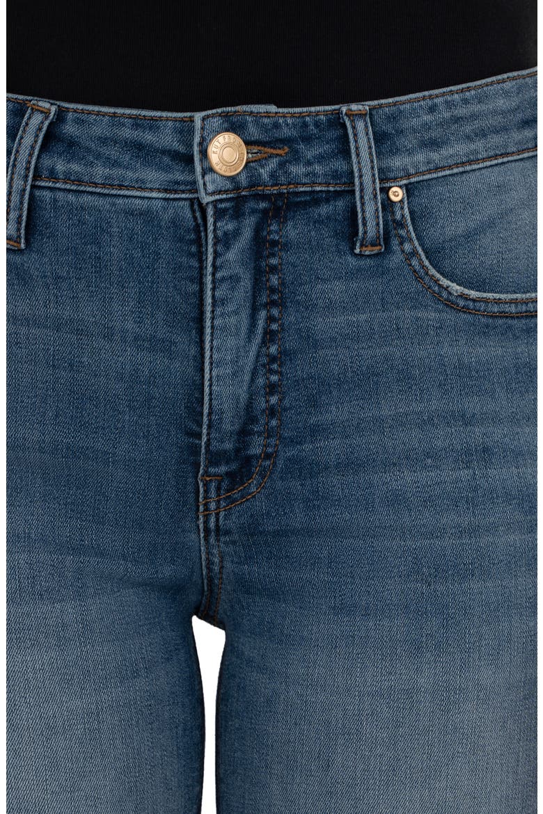Stella High Waist Raw Hem Flare Jeans, Alternate, color, HARDWORKING