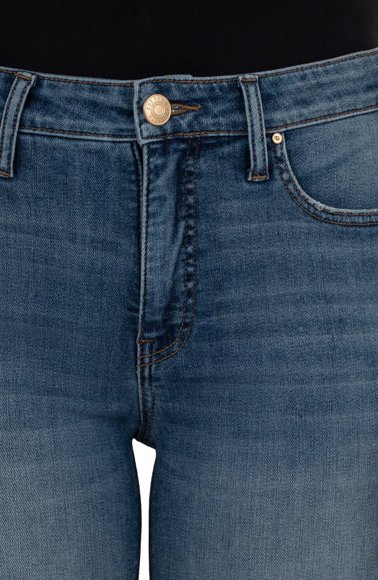 KUT from the Kloth Stella High Waist Raw Hem Flare Jeans, Alternate, color, Hardworking