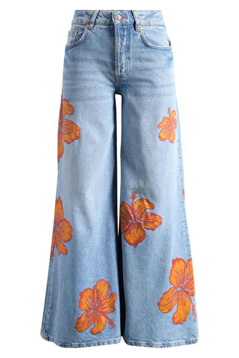 Palisades Flower Power Wide Leg Jeans, Alternate, color, FLOWER POWER