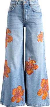 Free People ★ We The Free Palisades Wide-Leg Jeans Free People Palisades Wide Leg Jeans in Flower Power | REVOLVE