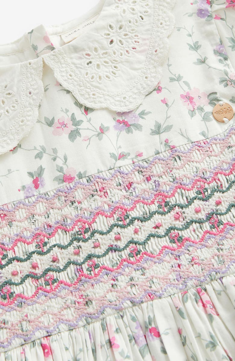 Laura Ashley Kids' Floral Smocked Cotton Dress, Alternate, color, 