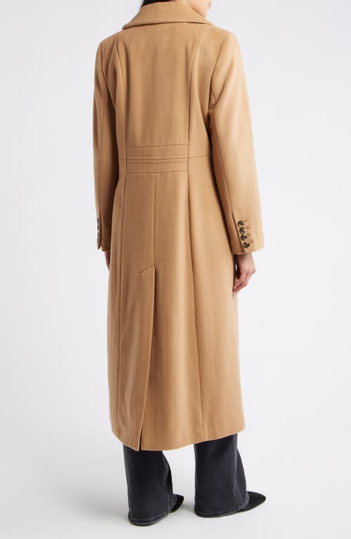 London Fog Wool Blend Longline Coat In Brown