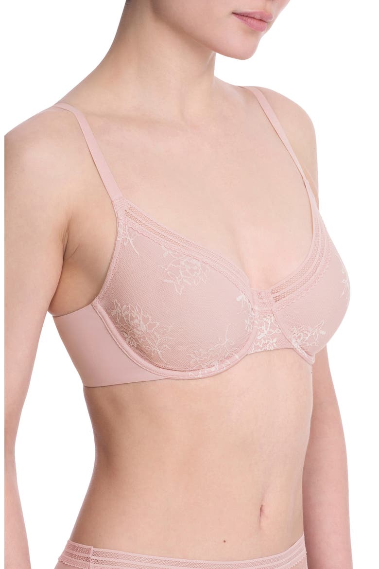 Love Lace Underwire Bra, Alternate, color, PINK PEARL/ WARM WHITE