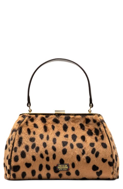 Frances Cheetah Faux Fur Frame Clutch