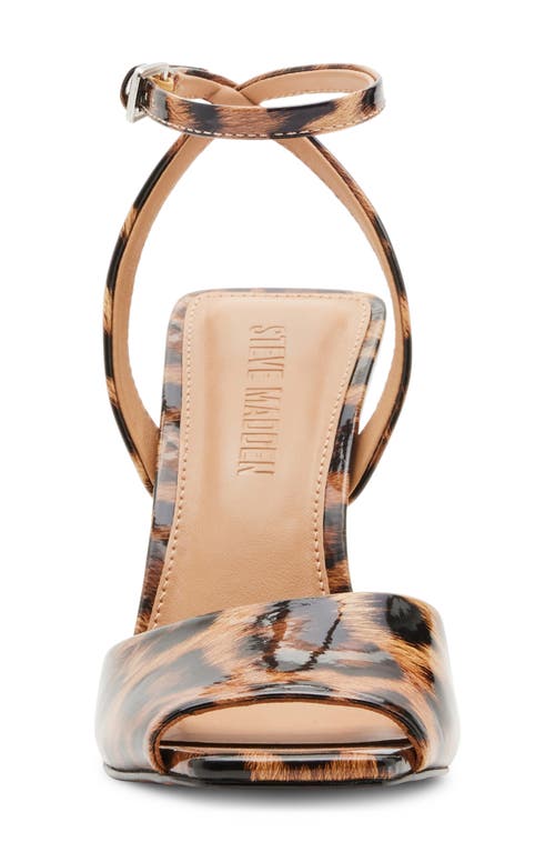 Steve Madden Lilac Ankle Strap Sandal In Leopard Patent