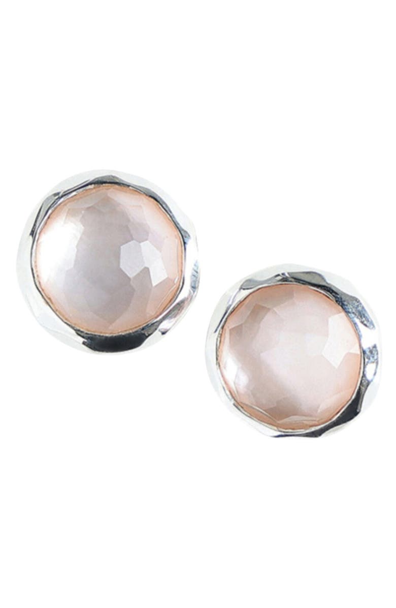 Ippolita 'Rock Candy' Semiprecious Stud Earrings, Alternate, color, Rock Crystal Mop Double Pink