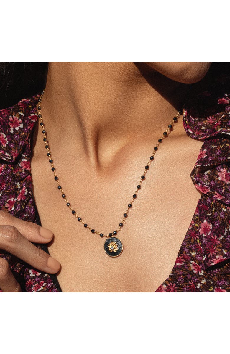 Karma and Luck Enlightenment Hope - Hematite Lotus Necklace, Alternate, color,