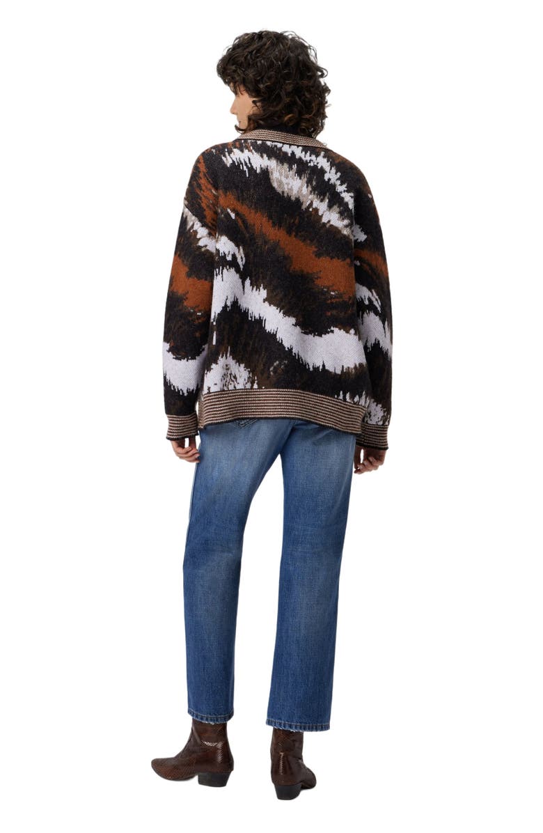 Missoni Oversized Cardigan In Tiger Pattern Knit, Alternate, color, Rust
Black